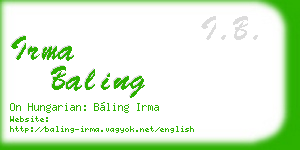 irma baling business card
