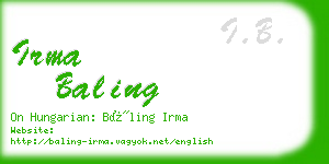 irma baling business card